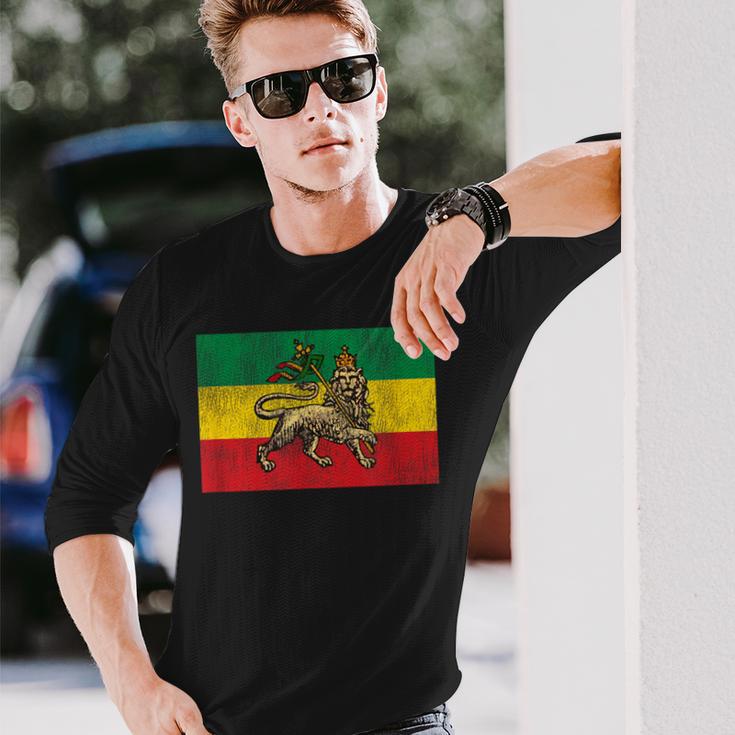 Rastafari Lion Of Judah Reggae Rasta Flag Langarmshirts Geschenke für Ihn