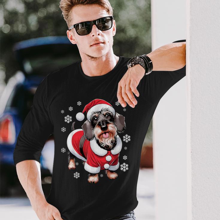 Rauhaardackel Dog Christmas Langarmshirts Geschenke für Ihn