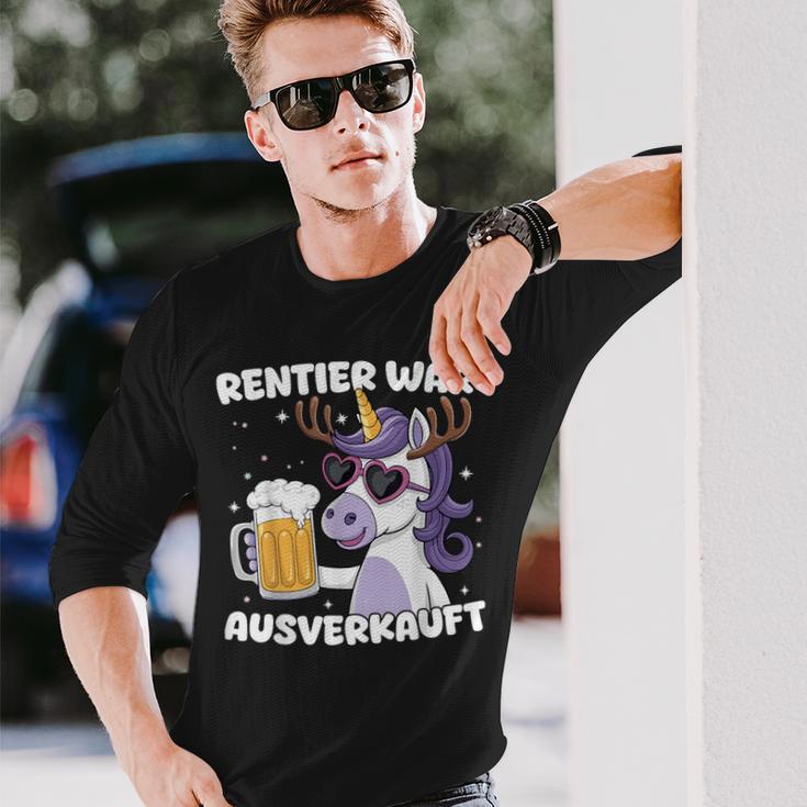 Reindeer War Ausverkauft Christmas Unicorn Langarmshirts Geschenke für Ihn