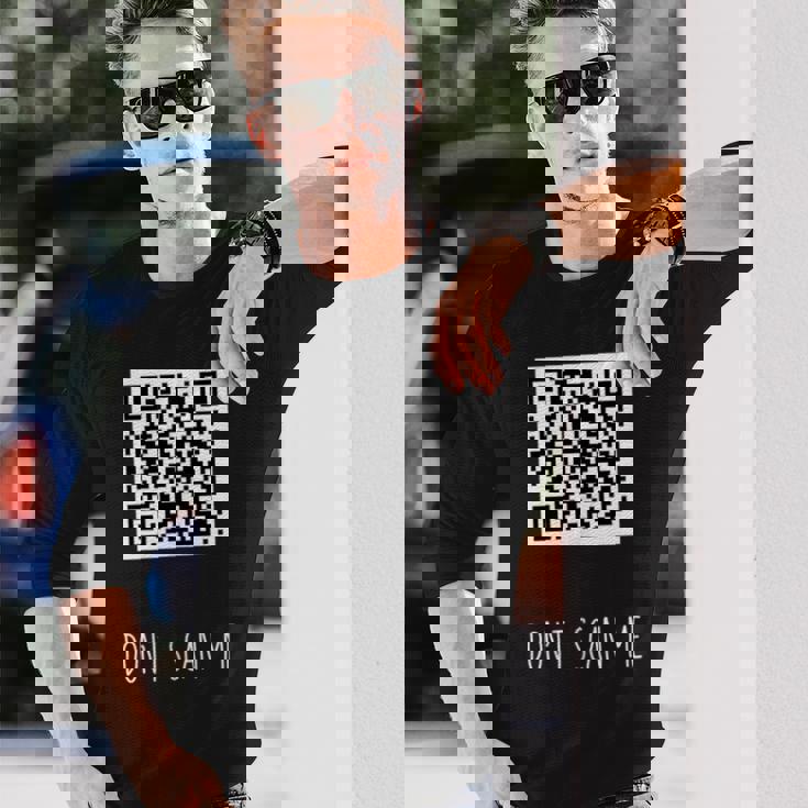 Rick Roll Piccolo Qr Scan Code Scherzo Divertente Maglietta a maniche lunghe Regalos para él