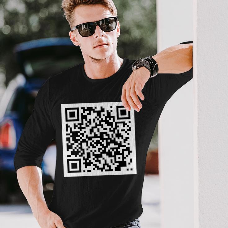 Rick Roll Qr Langarmshirts Geschenke für Ihn