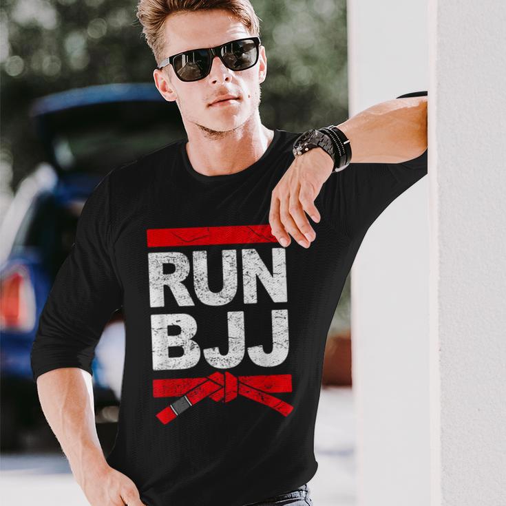 Run Bjj Brazilian Jiu-Jitsu Bjj Belt Langarmshirts Geschenke für Ihn