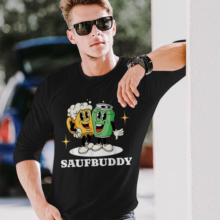 Saufbuddy Partnerlook Party Outfit Bier Liebhaber Motto Langarmshirts Geschenke für Ihn