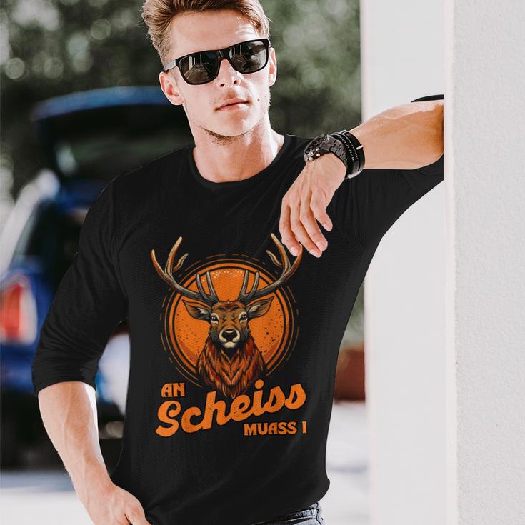 An Scheiss Muass I Deer Suit Costume Oktoberfest Langarmshirts Geschenke für Ihn