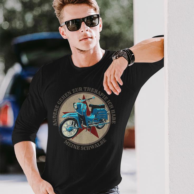 Schwalbenfahrer Schwalbe Gdr Moped Langarmshirts Geschenke für Ihn