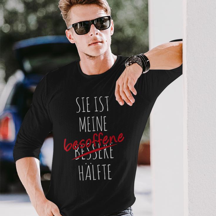 Sie Ist Meine Besoffene Half German Langu Langarmshirts Geschenke für Ihn