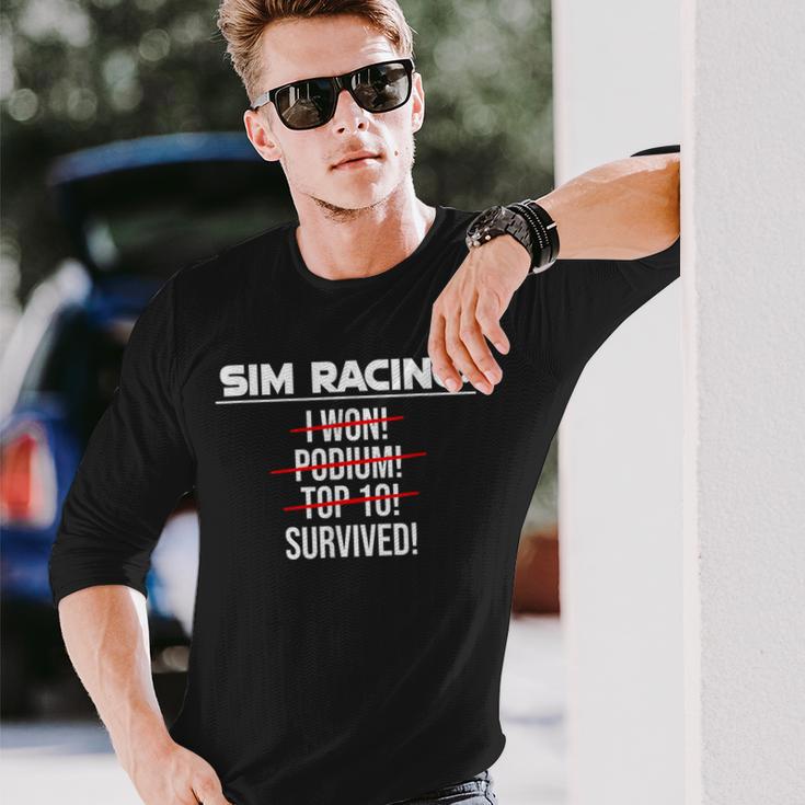 Simracing Gaming Sring Wheel Racing Game Simulator Langarmshirts Geschenke für Ihn