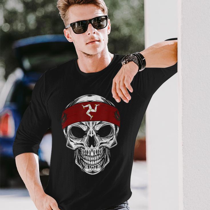 Skull Isle Of Man Langarmshirts Geschenke für Ihn