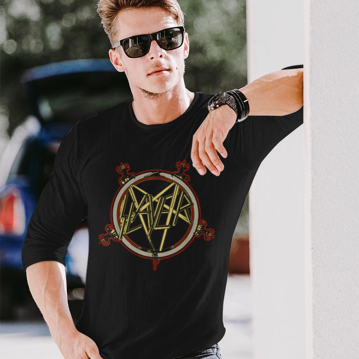 Slayer Unique Pentagram Langarmshirts Geschenke für Ihn