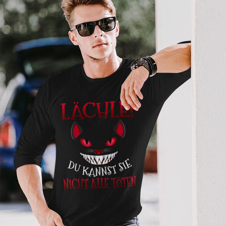 Smile Du Kannst Sie Nicht Alle Töten Grinse Cat Langarmshirts Geschenke für Ihn