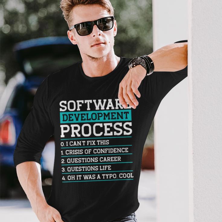 Software Development Process Programmer Coder Humor Long Sleeve T-Shirt ...