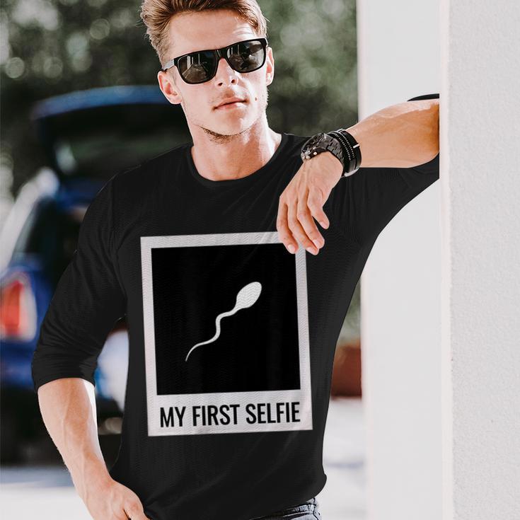 Sperm My First Selfie Bild Foto Lustiges Langarmshirts Geschenke für Ihn