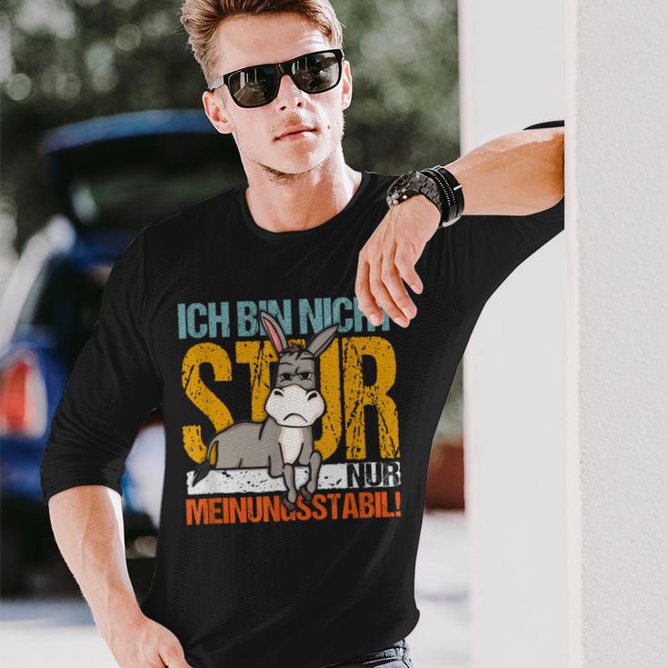 Statement Sturer Esel Ich Bin Nicht Stur Nur Meinungsstabil Langarmshirts Geschenke für Ihn