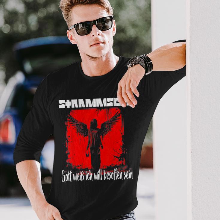 Stramm Sein Gott Weiß Ich Will Besoffen Sein Sein Sein Langarmshirts Geschenke für Ihn