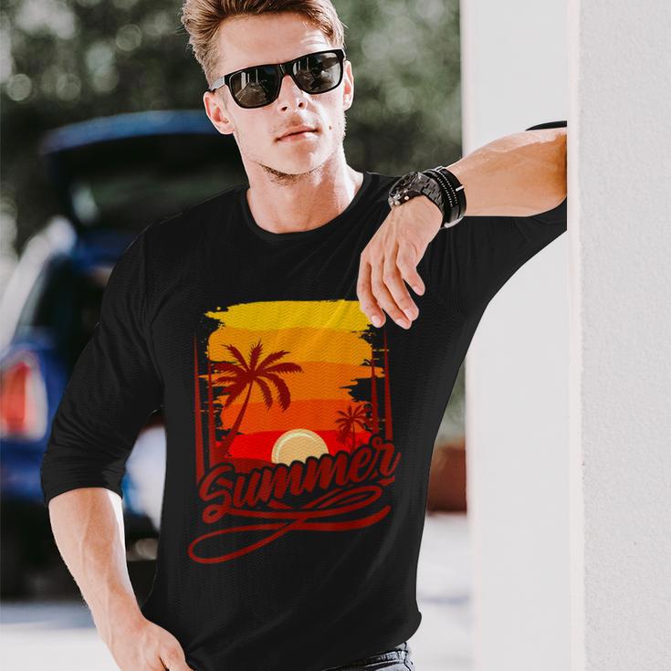 Surfer Beach Sea Retro Summer Fernlust Langarmshirts Geschenke für Ihn