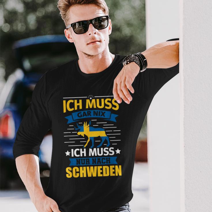 Sweden Ich Muss Nur Nach Sweden Ich Langarmshirts Geschenke für Ihn