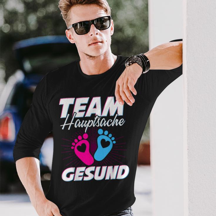 Team Hauptsache Gesund Gender Reveal Langarmshirts Geschenke für Ihn