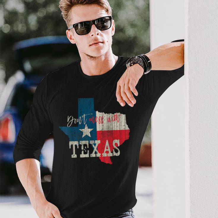 Texas The Lone Star State Leg Dich Nicht Mit Texas An Langarmshirts Geschenke für Ihn