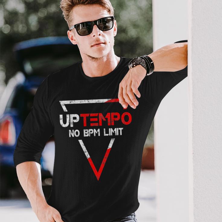 Uptempo Slogan 200 Bpm Speedcore Gabber Festival Uptempo Langarmshirts Geschenke für Ihn