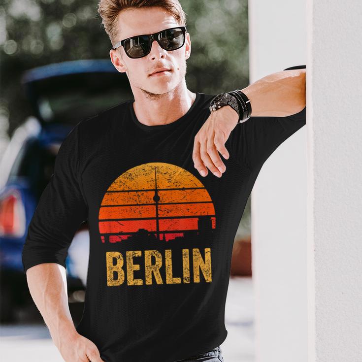 Vintage 80S Retro Berlin Silhouette Skyline Souvenir Langarmshirts Geschenke für Ihn