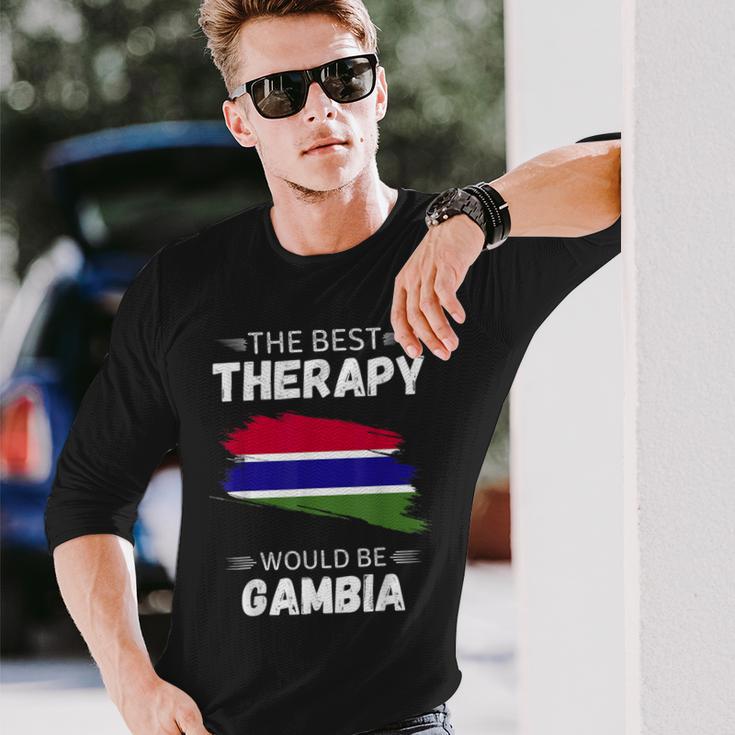 Vintage Gambia Die Beste Therapie Wäre Gambia Langarmshirts Geschenke für Ihn