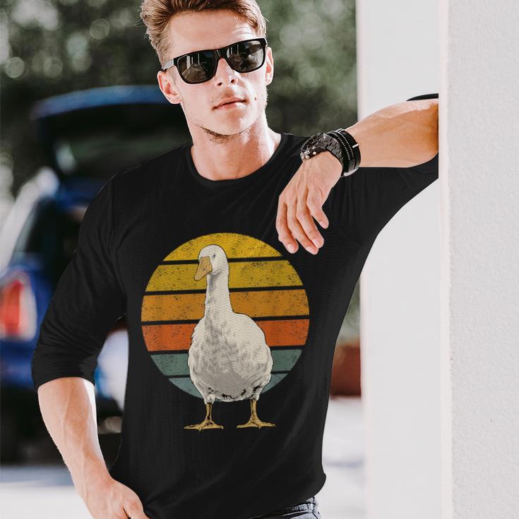 Vintage Goose Sunset Retro Goose Langarmshirts Geschenke für Ihn