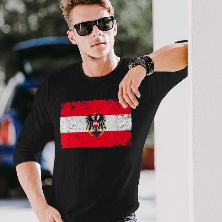 Vintage Österreich Flagge Langarmshirts Geschenke für Ihn