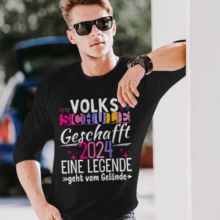 Volksschule Geschafft Abschlussolksschule 2024 Langarmshirts Geschenke für Ihn