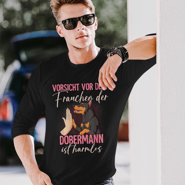 Vorsichtor Dem Frauchen Dobermann Langarmshirts Geschenke für Ihn