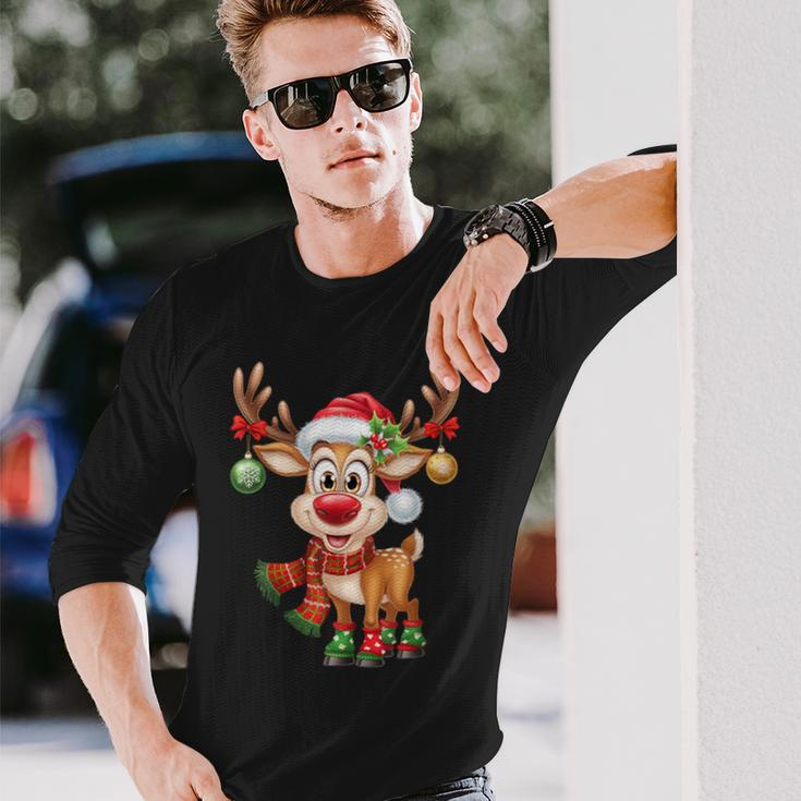 Weihnachten Rentier Rudolph Lustig Geschenk Langarmshirts Geschenke für Ihn