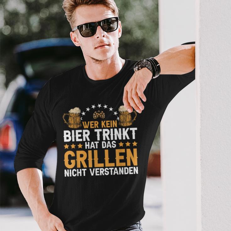 Wer Kein Bier Trinkt Grill Langarmshirts Geschenke für Ihn