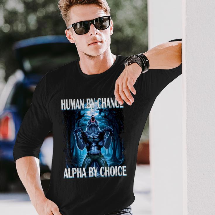 Wolf Meme Werewolf Ripping Meme Langarmshirts Geschenke für Ihn