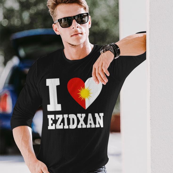 Yazidi Yazidi Flag Ezidxan Ezidi Langarmshirts Geschenke für Ihn