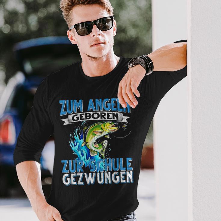 Zum Fishing Geboren Zur Schule Gezzwungen Fishing Fishing S Langarmshirts Geschenke für Ihn