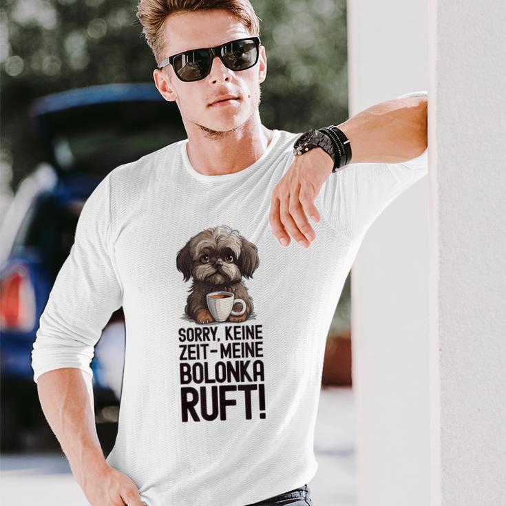 Bolonka Zwetna Dog Keine Zeit Meine Bolonka Ruft Gray Langarmshirts Geschenke für Ihn