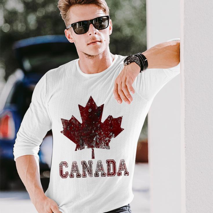 Canada Flag Canada Canada Flag Canada Map Gray Langarmshirts Geschenke für Ihn