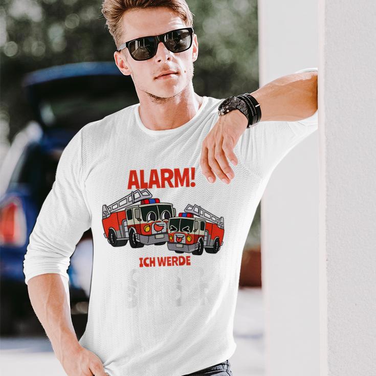 Children's Alarm Ich Werde Große Bruder Feuerwehr I'm A Big Brother Langarmshirts Geschenke für Ihn