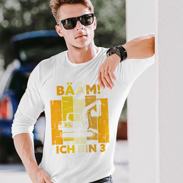 Children's Bäm Ich Bin 3 Drei Jahre Boy 3Rd Birthday Digger Langarmshirts Geschenke für Ihn