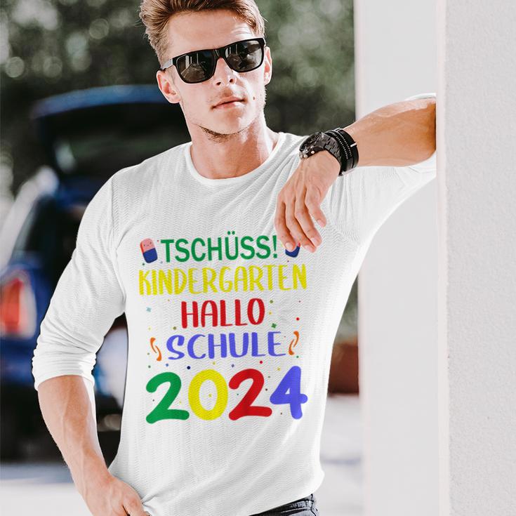 Children's First Day At School Tschüss Kindergarten Hello School 2024 Langarmshirts Geschenke für Ihn