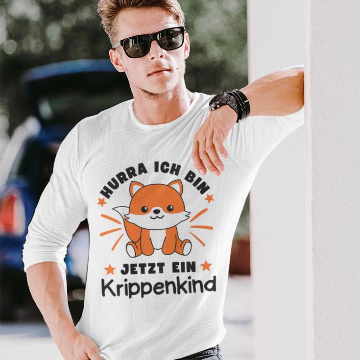 Children's With Hurra Ich Bin Jetzt Ein Krippenkind Fox Langarmshirts Geschenke für Ihn