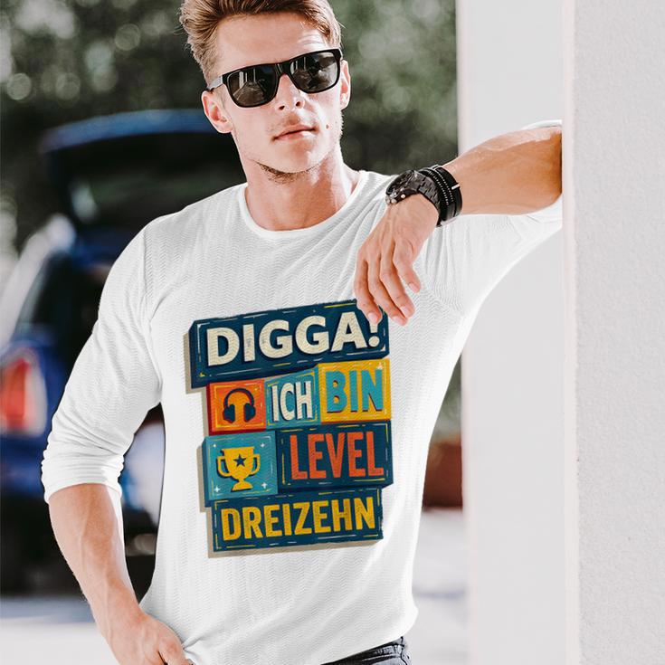 Digga Ich Bin 13 Zwölf Jahre 13Th Birthday Boy Gamer Langarmshirts Geschenke für Ihn