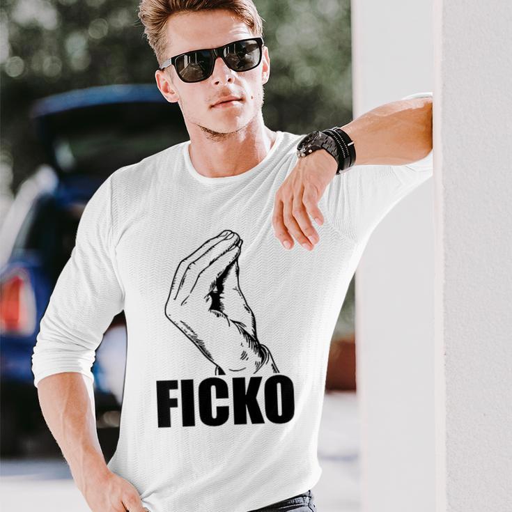 Ficko Hand Sign Fun Italian Langarmshirts Geschenke für Ihn