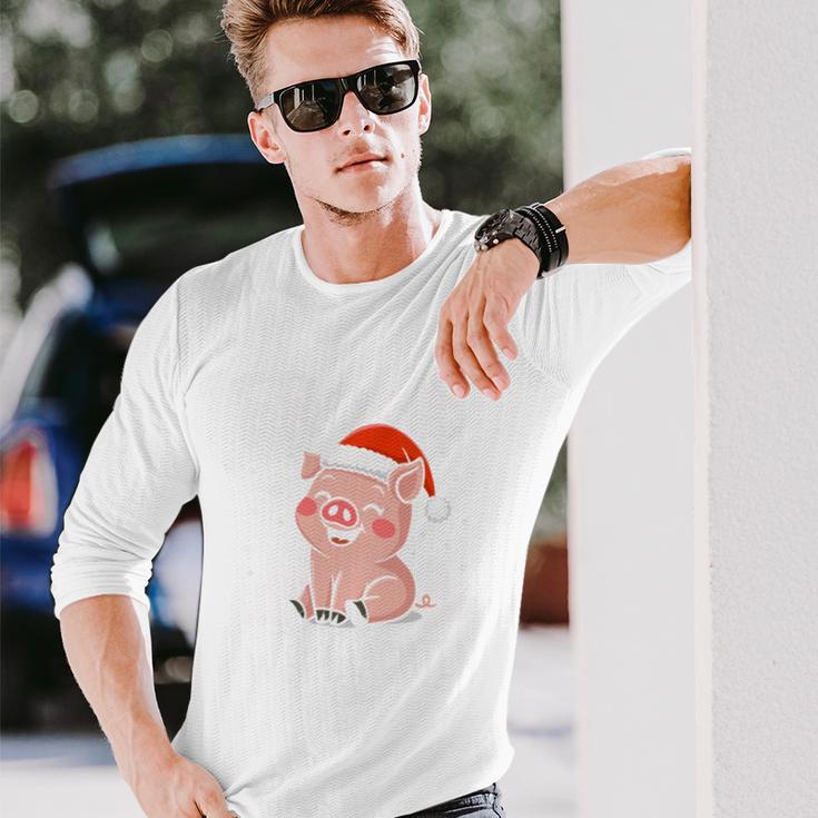 Frohe Weihnachten Schwin Frohe Weihnachten Long-Sleeved Langarmshirts Geschenke für Ihn