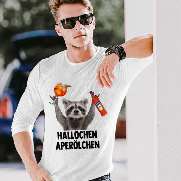 Hallochen Aperölchen X Raccoon Meme Racoon X Pedro Spritz Langarmshirts Geschenke für Ihn