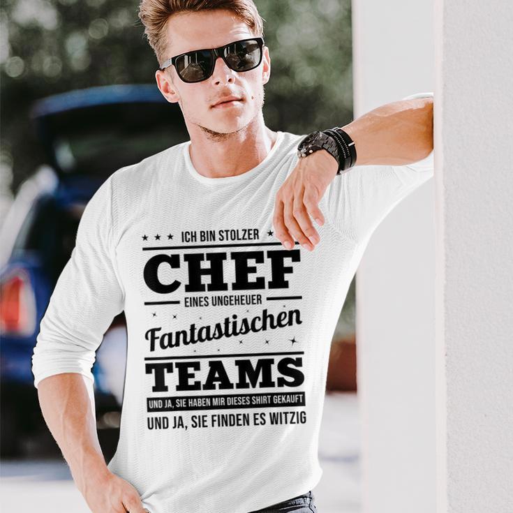 Ich Bin Stolzer Chef Eines Unheuer Fantastische Teams Job Langarmshirts Geschenke für Ihn