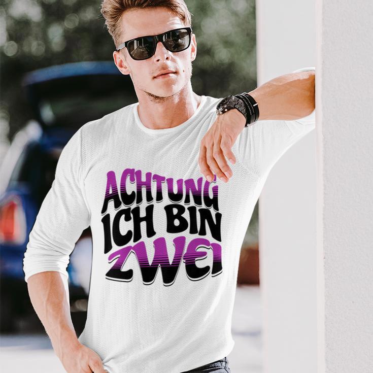 Kinder Achtung Ich Bin Zwei Geburtstag 2 Geburtstagsfeier Langarmshirts Geschenke für Ihn