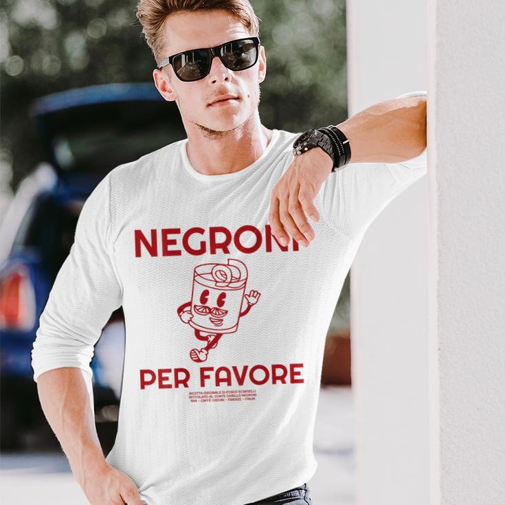 Ni Per Favore Cocktail Back Print Italiano Original Langarmshirts Geschenke für Ihn