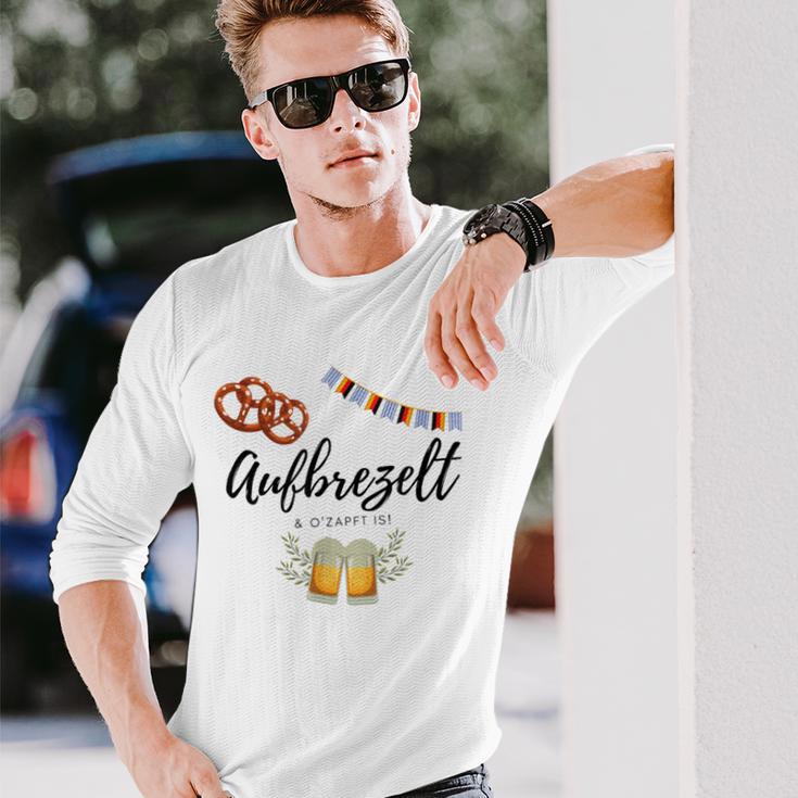 Oktoberfest Wiesn Saying Aufbrezel& O'zapft Is Langarmshirts Geschenke für Ihn