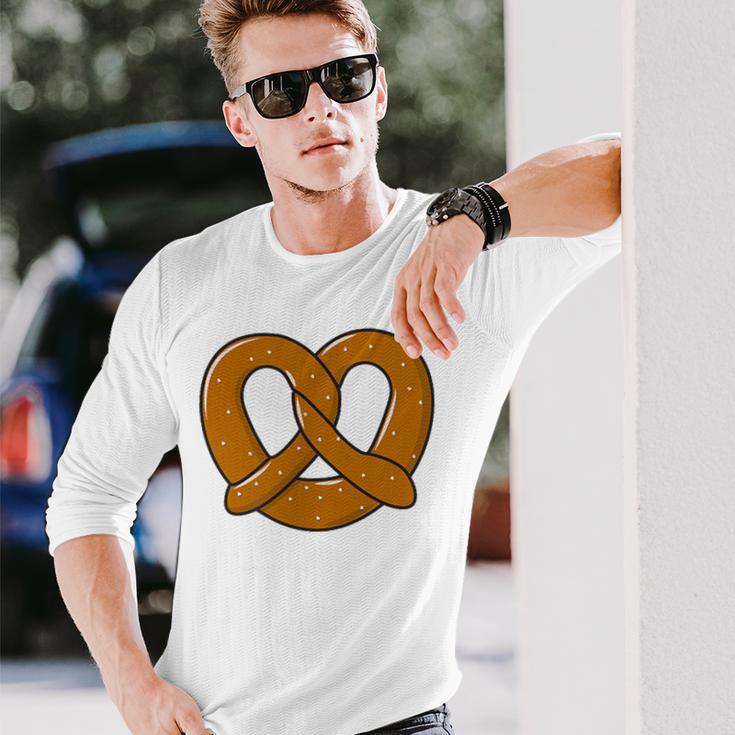 Pretzel Heart Oktoberfest Costume Minimalist Pretzel Blue S Langarmshirts Geschenke für Ihn