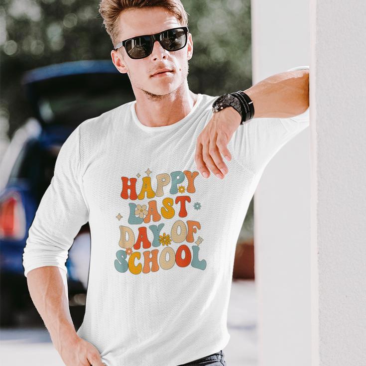 Retro Happy Last Day Of School End Of School Out Langarmshirts Geschenke für Ihn